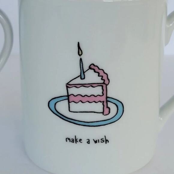 I Godinger & Co Birthday Celebration Mugs Set of 3 White Ceramic Coffee Cups - Picture 3 of 9